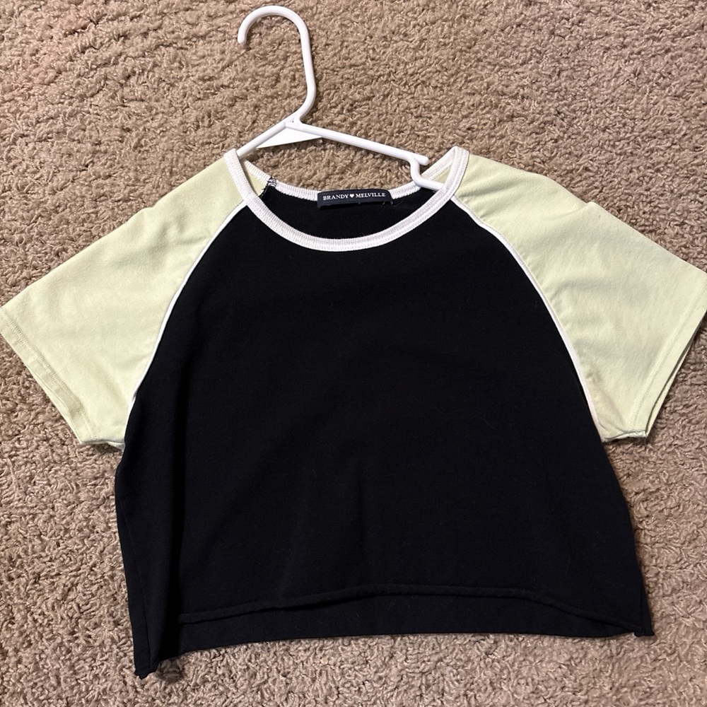 Brandy Melville Black and Green crop top
